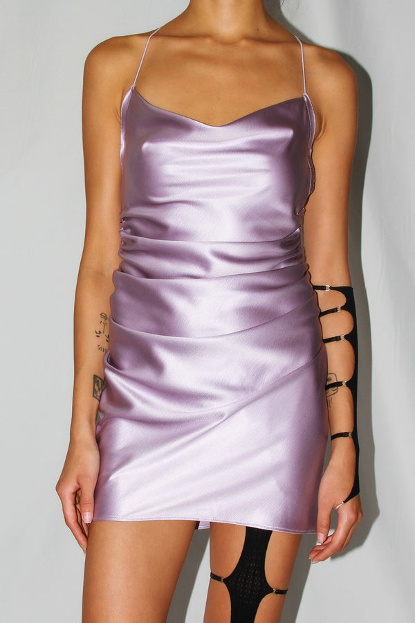 RUI pinplet satin dress RSS24WV17 lilac